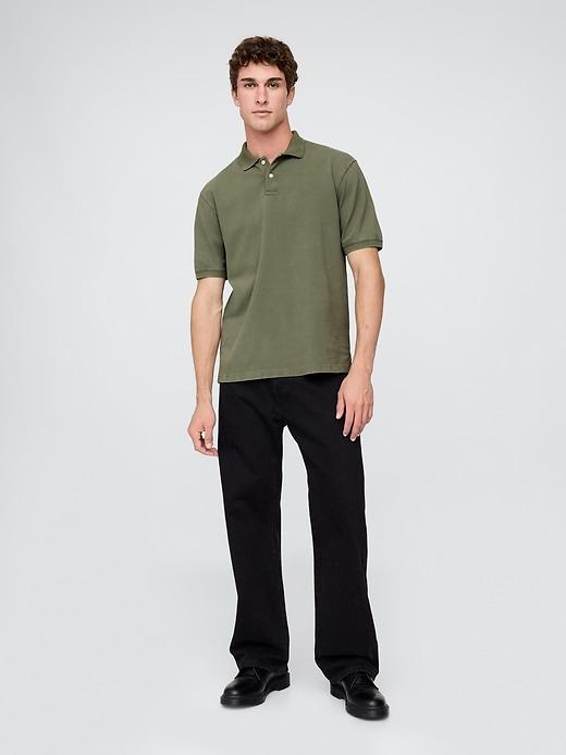 Relaxed Pique Polo Shirt Product Image