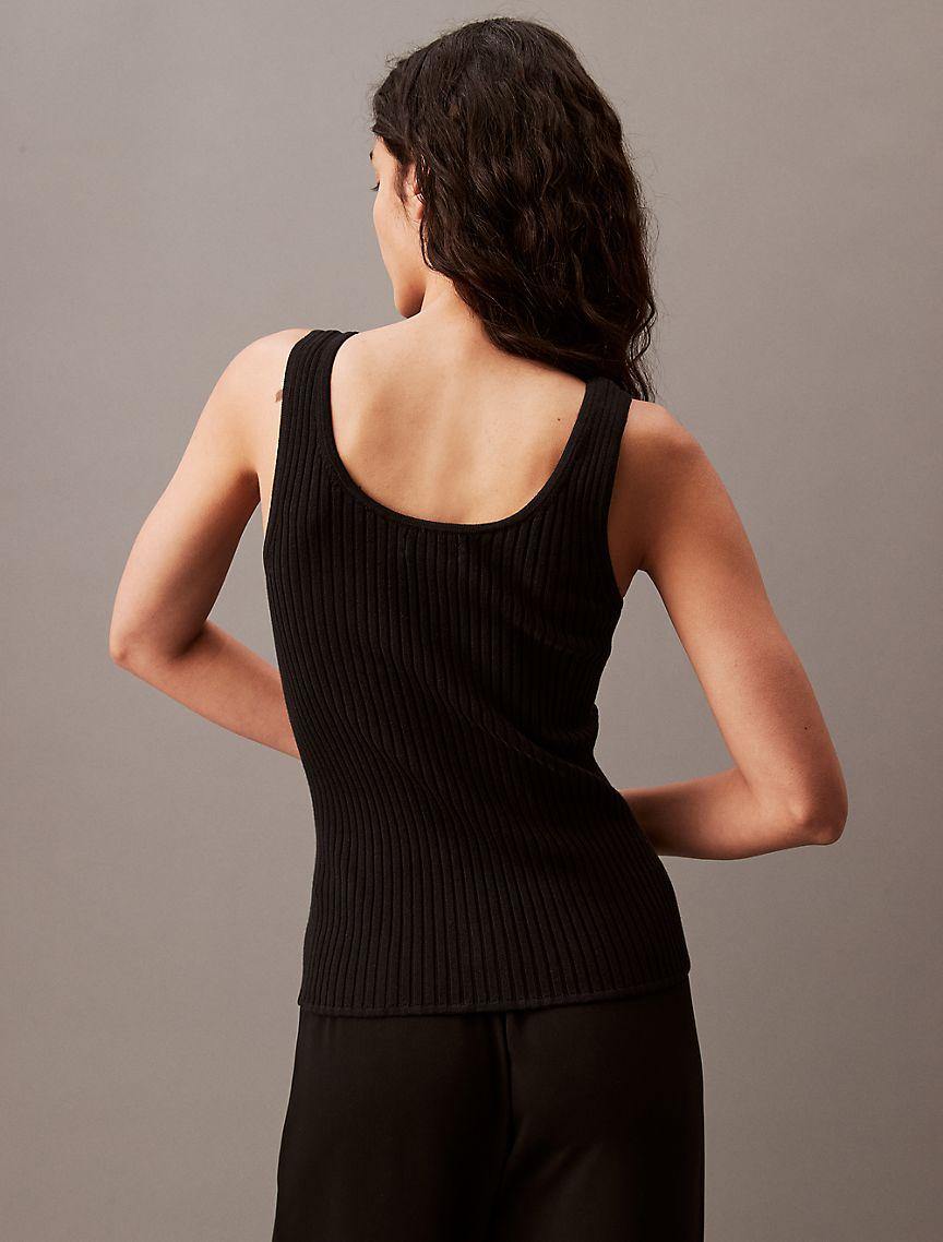 Smooth Cotton Rib Sweater Tank Top Product Image