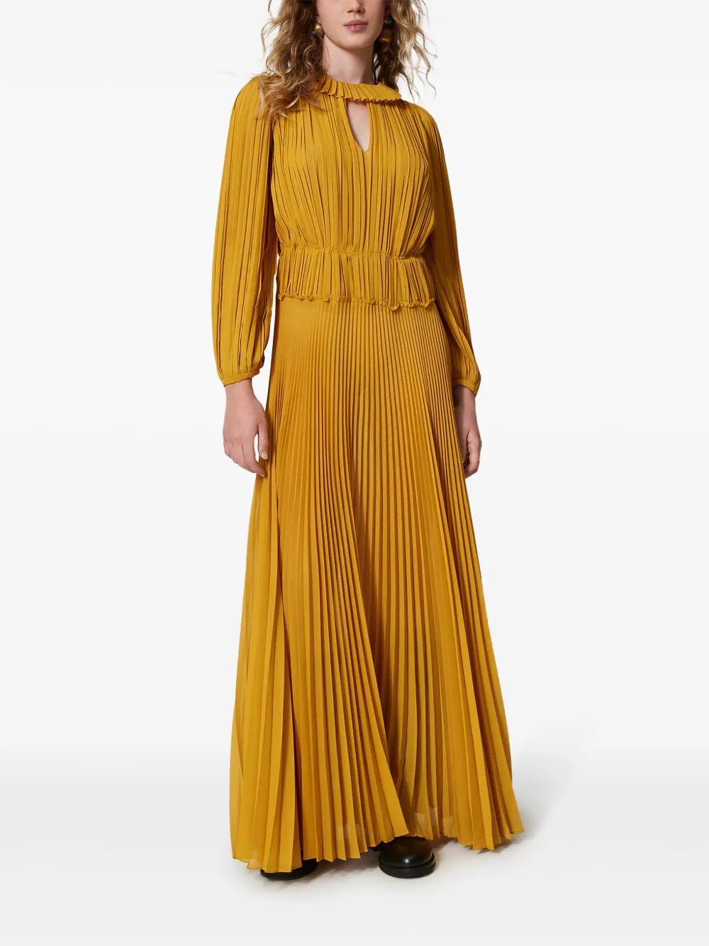 pleated georgette dress  Product Image