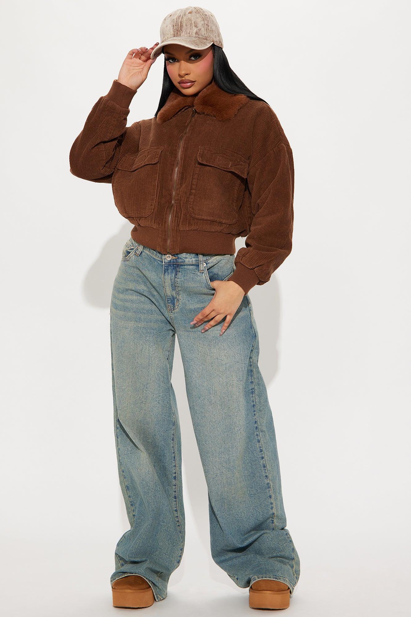 Kelis Corduroy Bomber Jacket - Brown Product Image