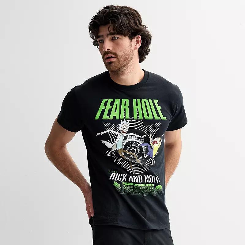 Mens Rick and Morty Fear Hole Crewneck Graphic Tee Product Image