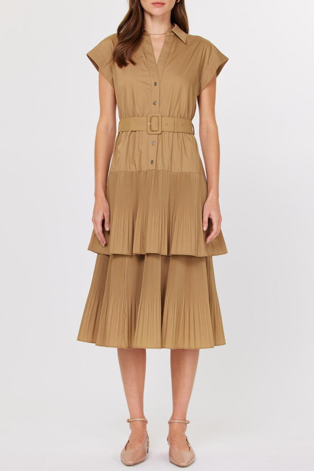 Belted Front Button Dress Product Image