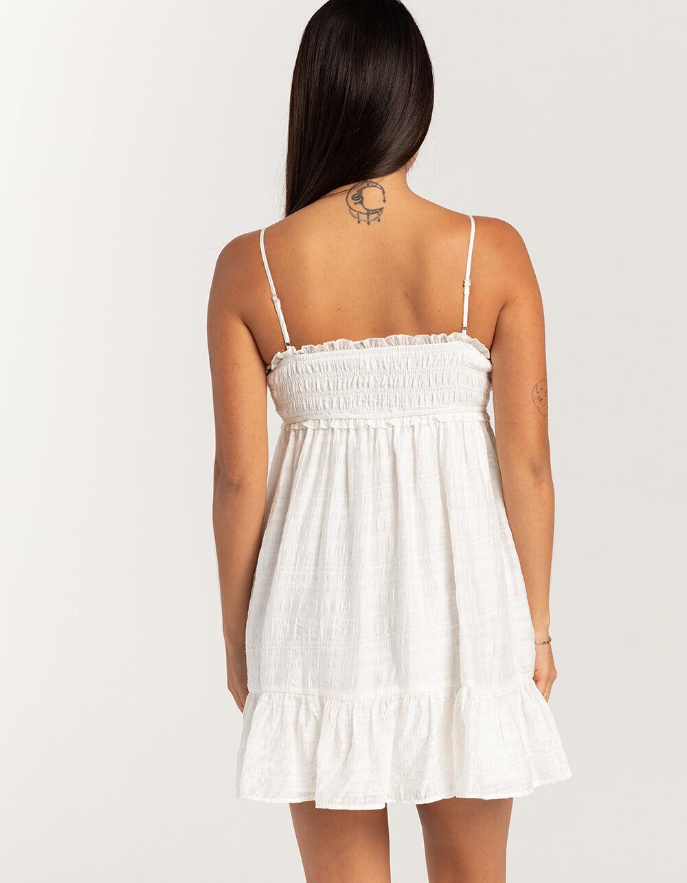 RSQ Womens Cinch Bust Texture Babydoll Dress - WHITE Product Image