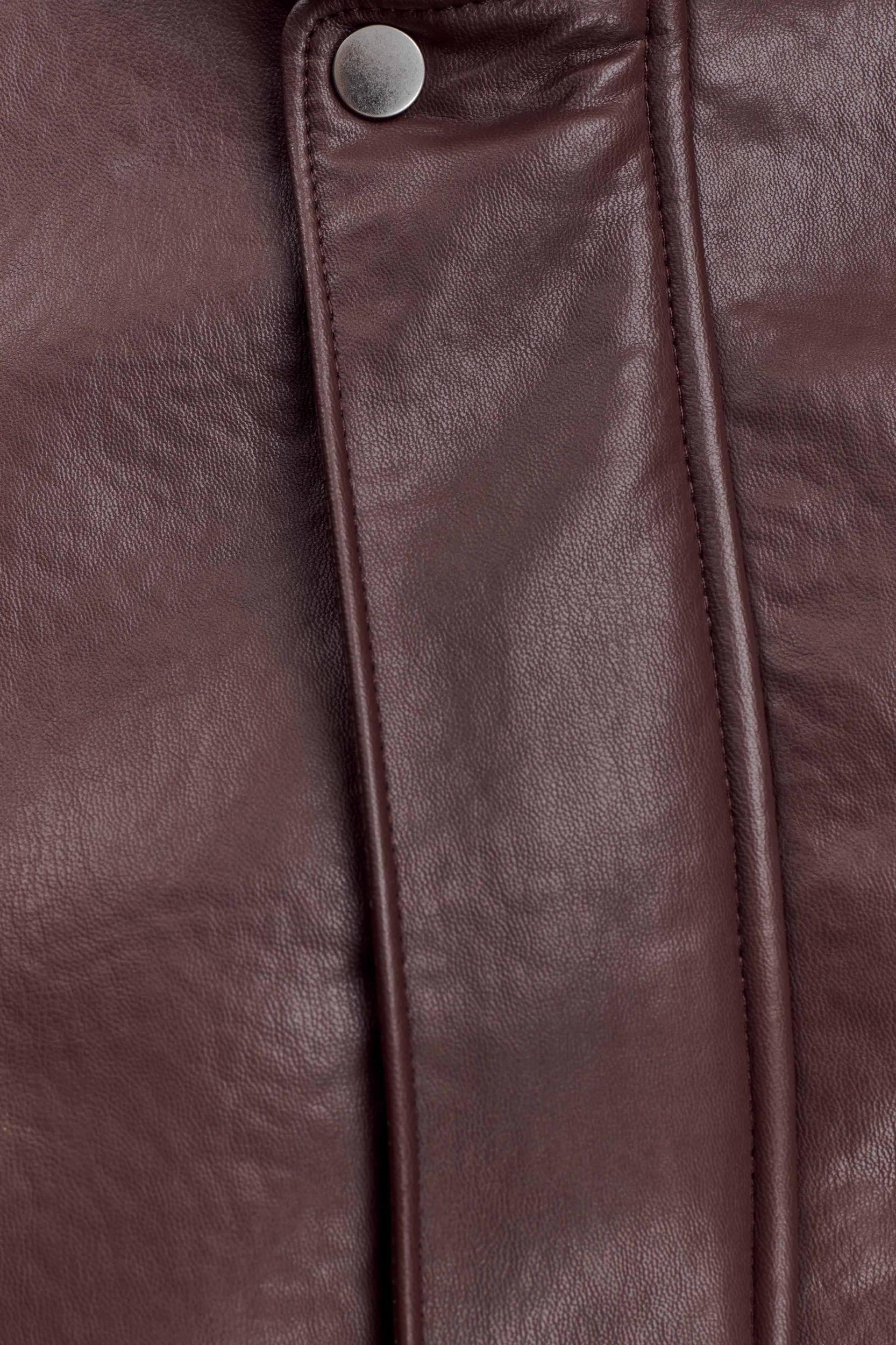 Curtis Faux Leather Bomber Jacket - Dark Chocolate Product Image