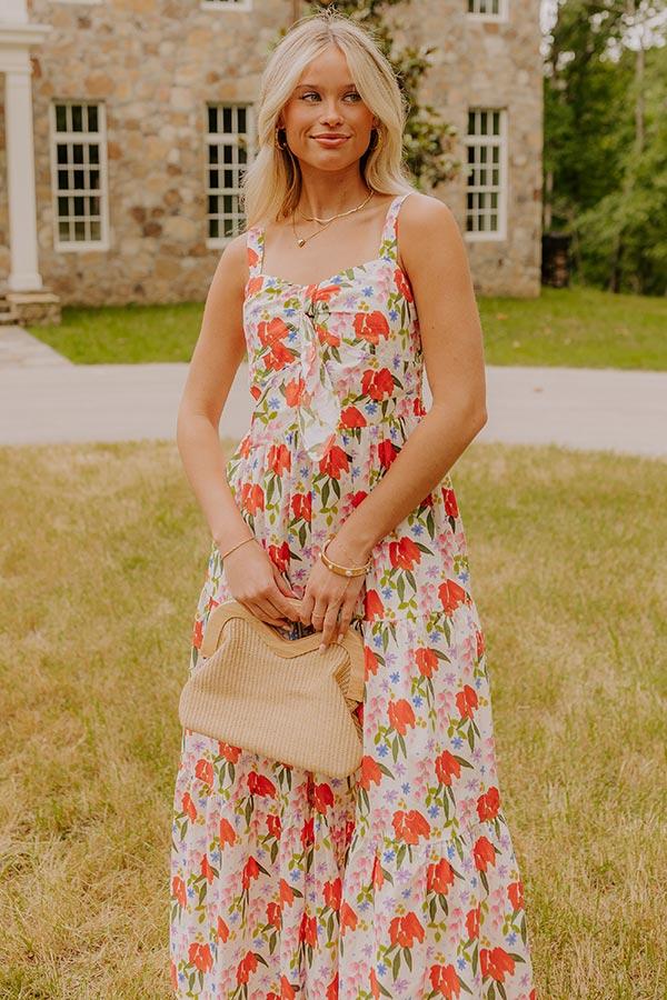 Life In Full Bloom Front Tie Maxi Dress Product Image