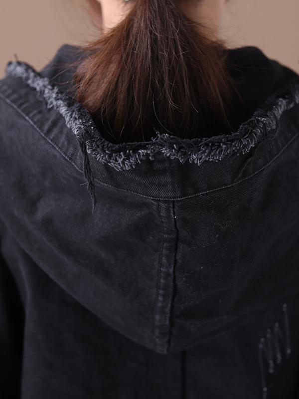 Original Solid Hooded Denim Outwear Product Image