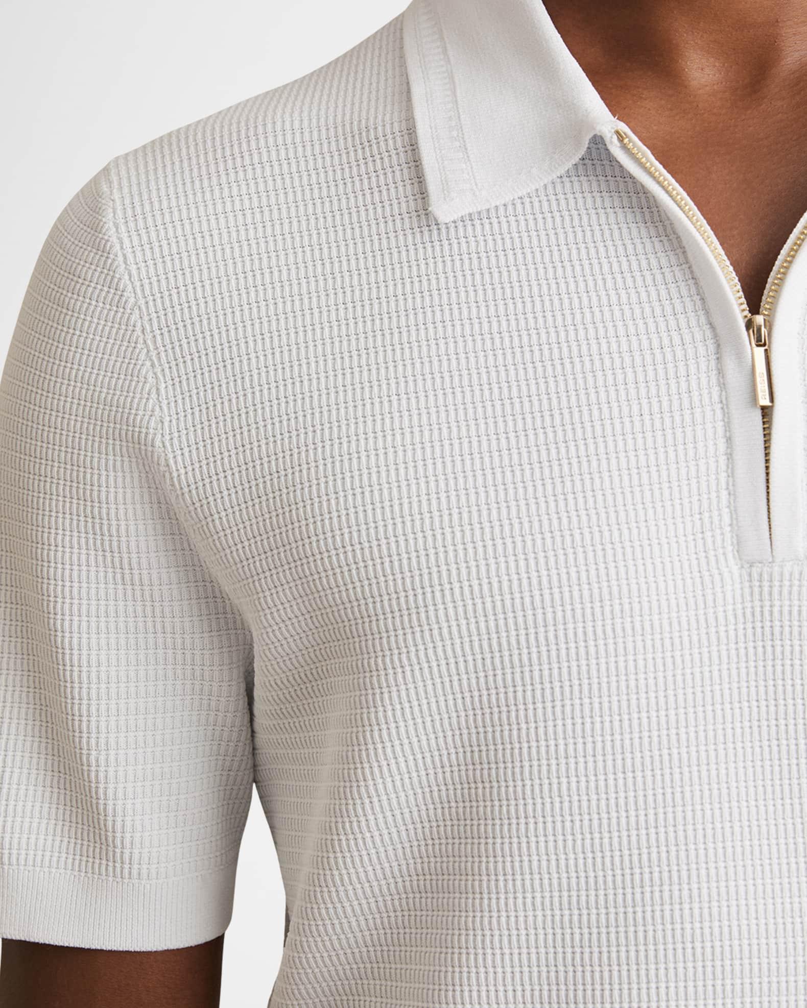 Men's Regis Half-Zip Texture Knit Polo Shirt Product Image