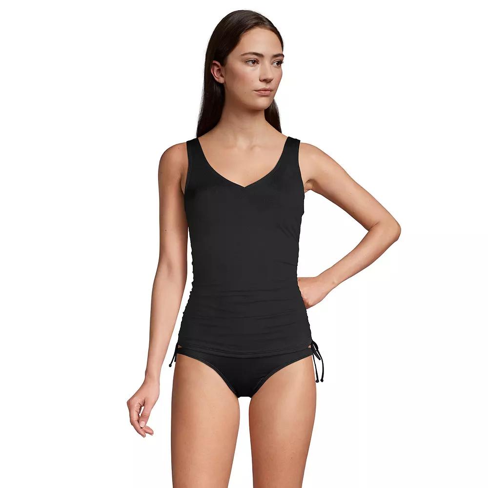 Women's Lands' End Ruched-Sides V-Neck UPF 50 Tankini Swimsuit Top,  Product Image