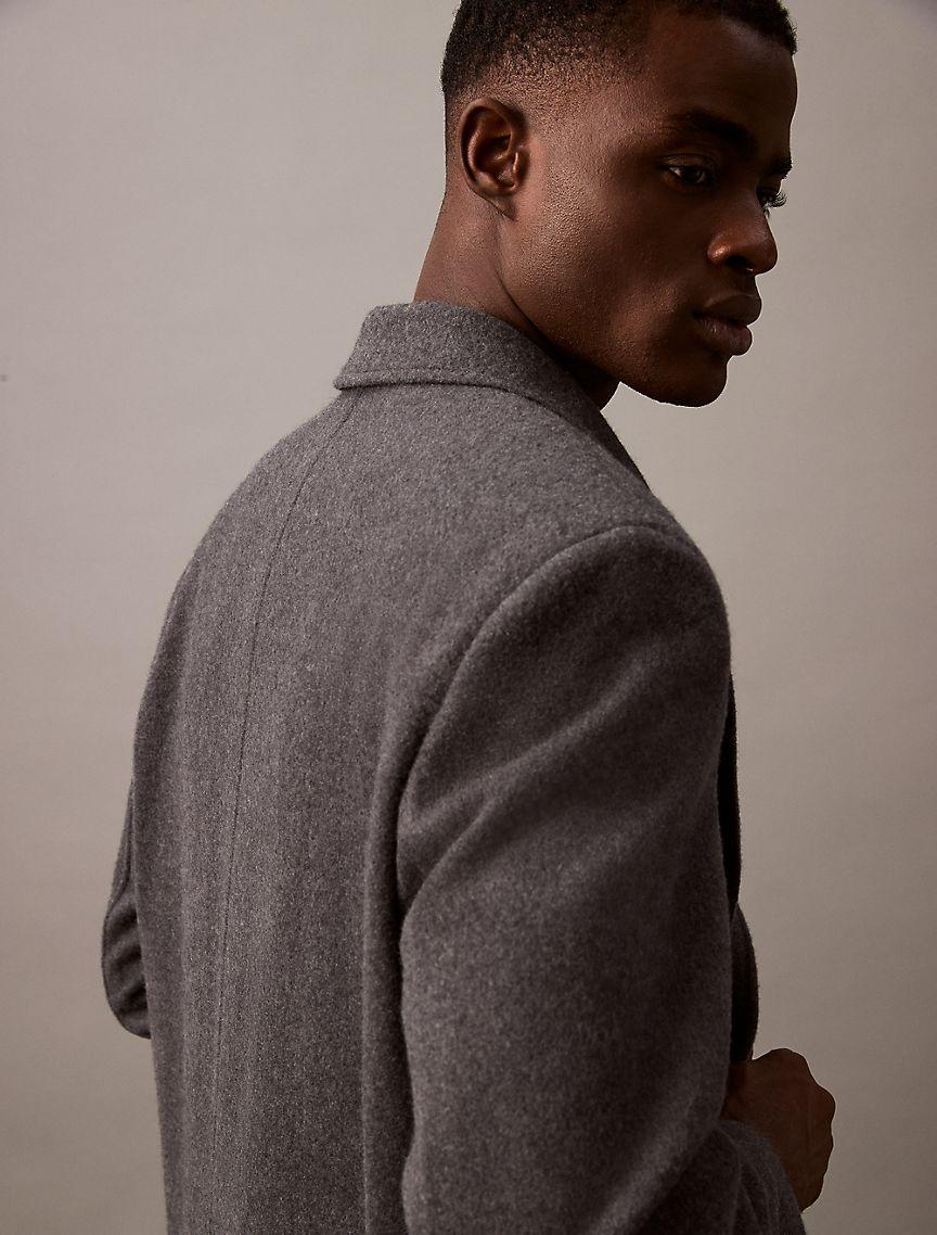 Brushed Wool Blend Top Coat Product Image