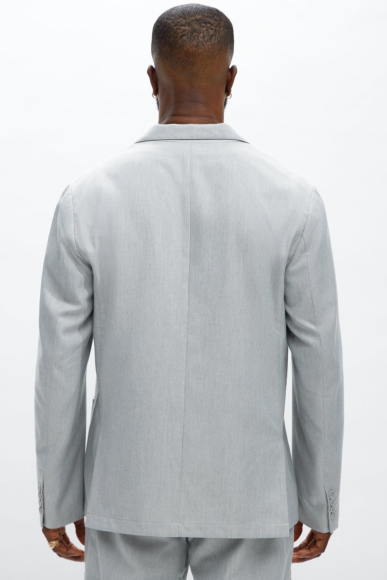 Slim Modern Lightweight Everyday Jacket - Light Grey Male Product Image
