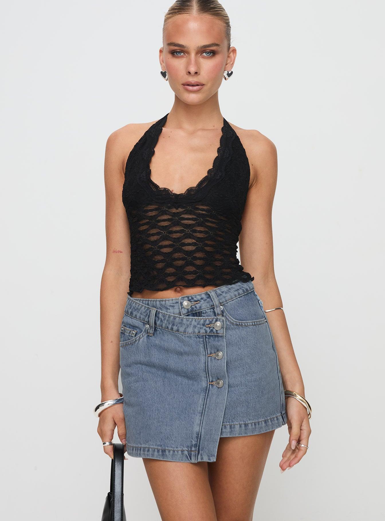 Denis Mini Denim Skirt Light Blue Product Image