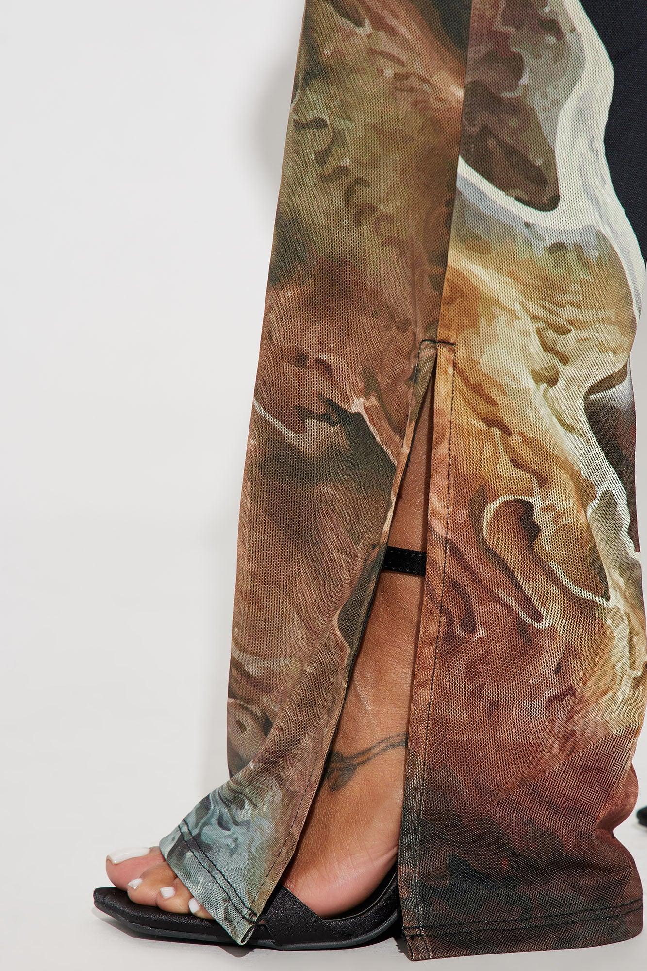 Lost In A Trance Mesh Jumpsuit  - Olive/combo Product Image