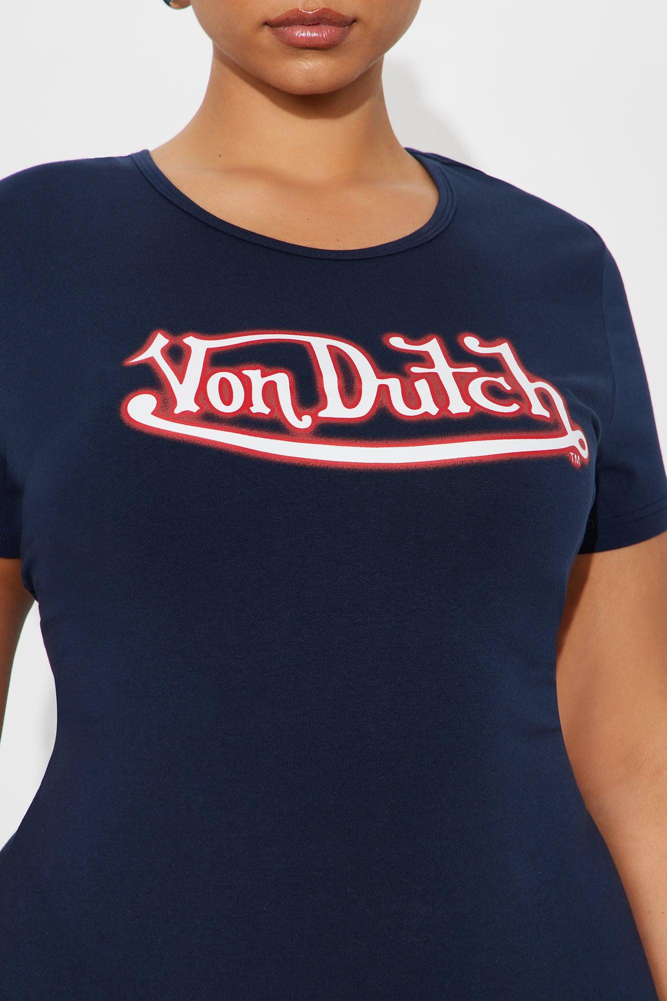 Von Dutch Graffiti T Shirt Mini Dress - Navy/Red Female Product Image