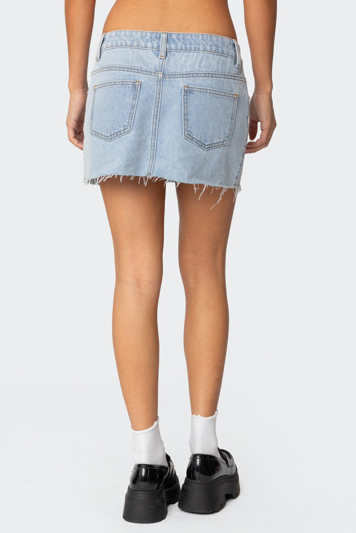 Shining Star Denim Mini Skirt Product Image