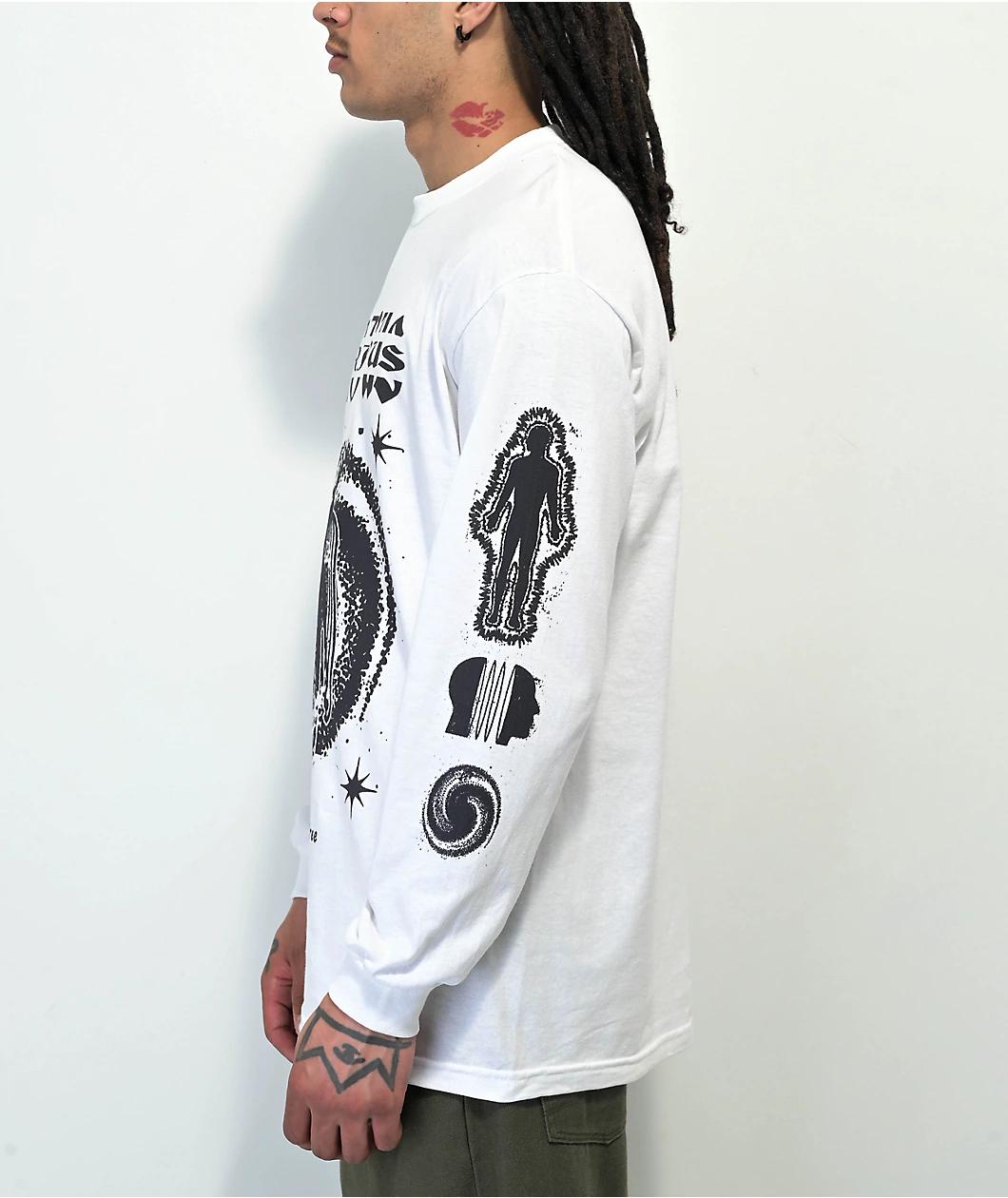 Dravus Feel Free Be Free White Long Sleeve T-Shirt Product Image