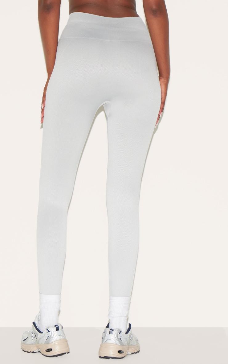 Light Grey Seamless Line Detail High Waisted Leggings Product Image