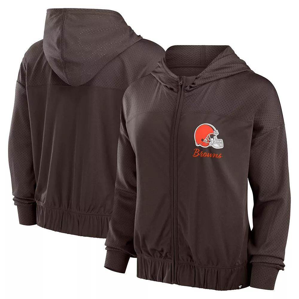 Women's Fanatics Brown Cleveland Browns Script Lock Full-Zip Hoodie,  Product Image