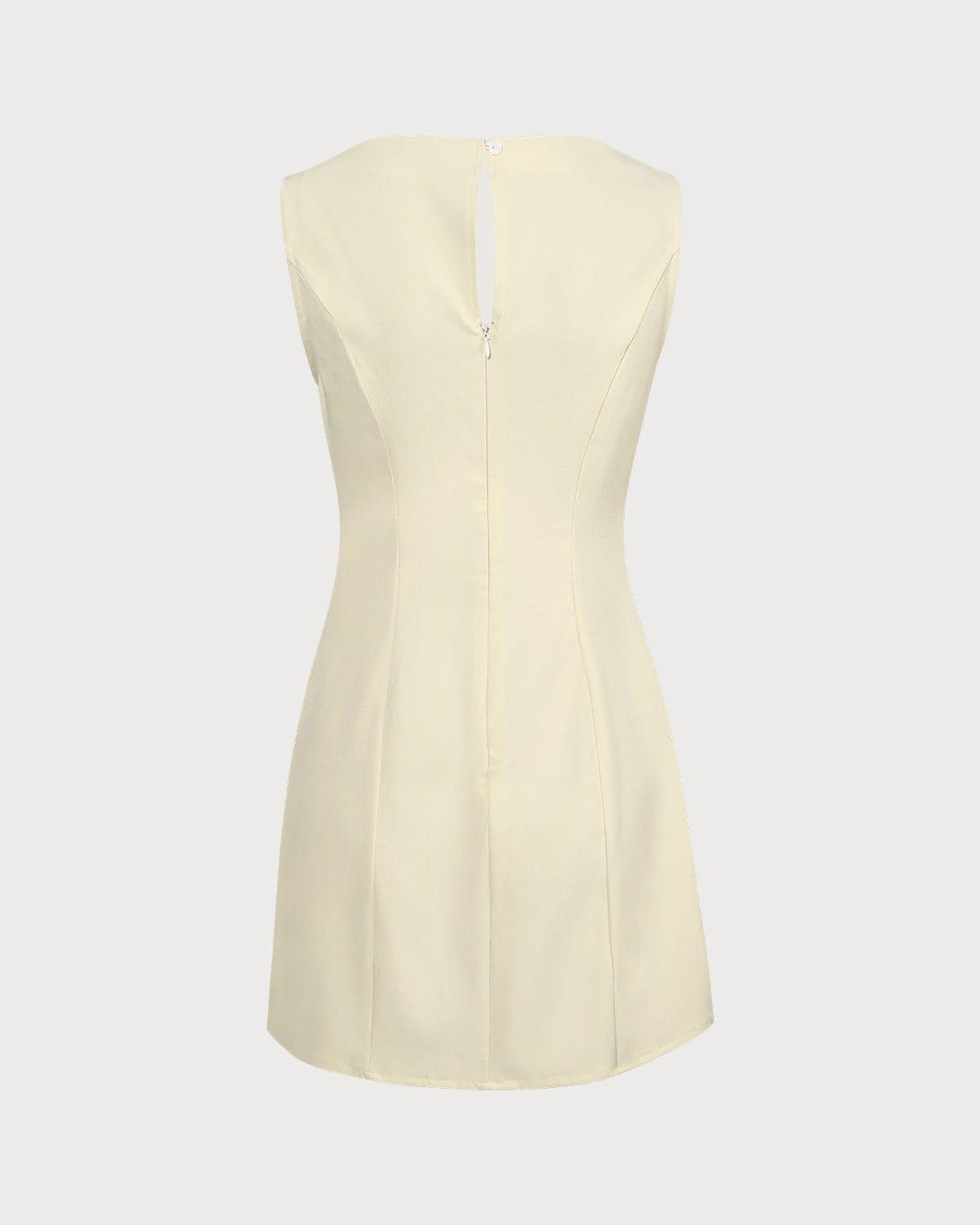 The Yellow Boat Neck Cutout Mini Dress Product Image