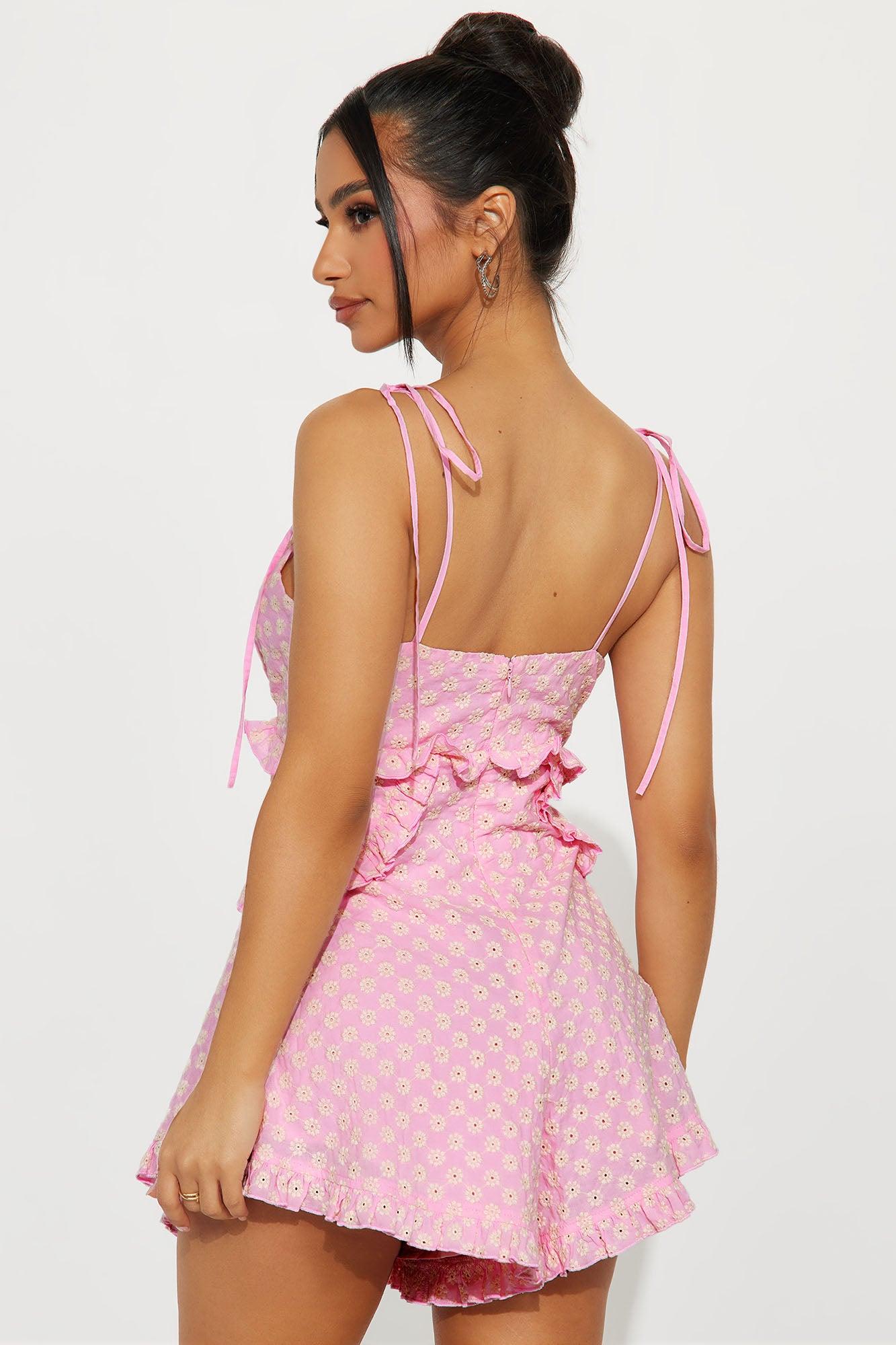 Ready For Your Love Eyelet Romper - Pink/combo Product Image