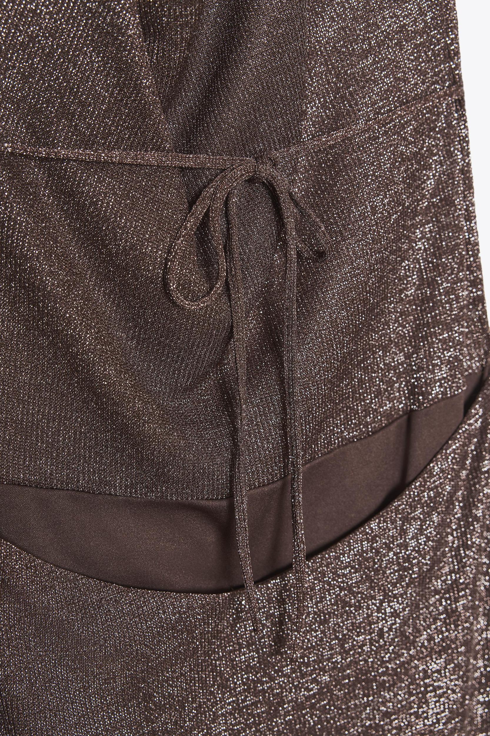 METALLIC THREAD OPEN BACK LONG DRESS Product Image