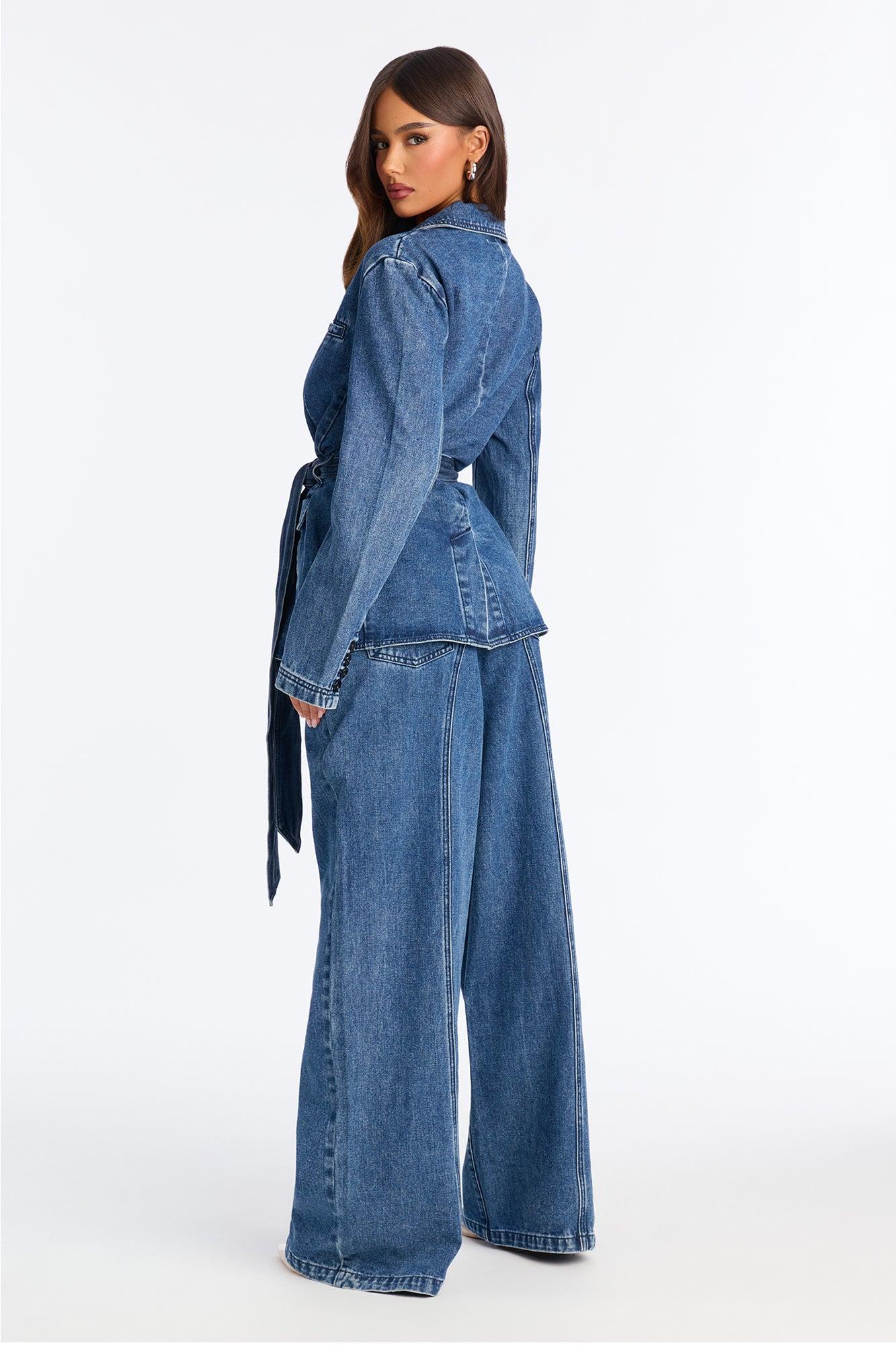 Kenzie Denim Flare Pant Set - Medium Wash Female Product Image