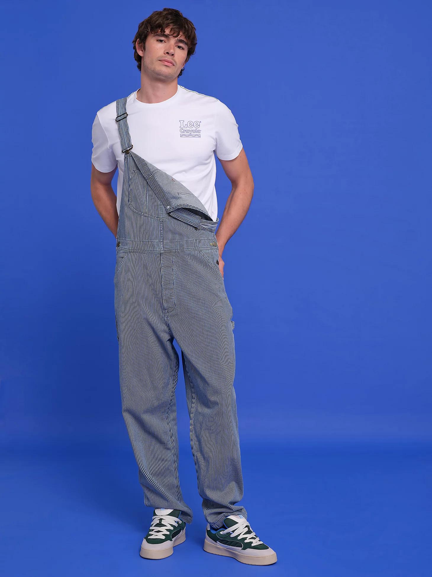 Men's Lee® x Crayola® Railroad Stripe Relaxed Bib Overall | Men's Union-Alls & Overalls | Lee® Product Image