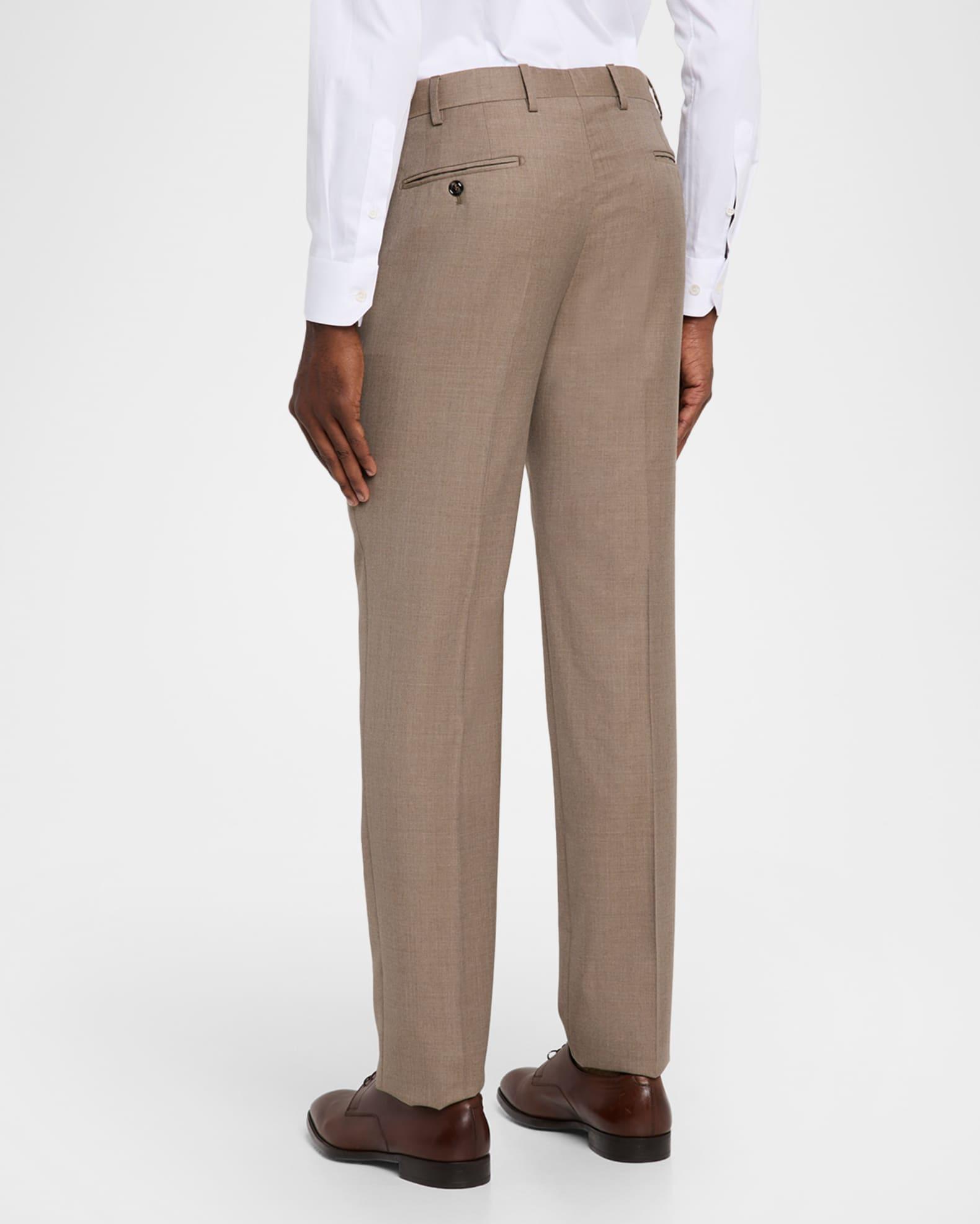 Men's Wool Sharkskin Flat Front Trousers Product Image