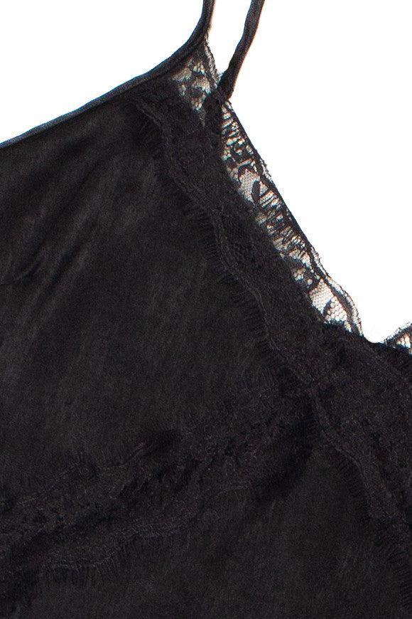 Black Midi Slip Dress Product Image