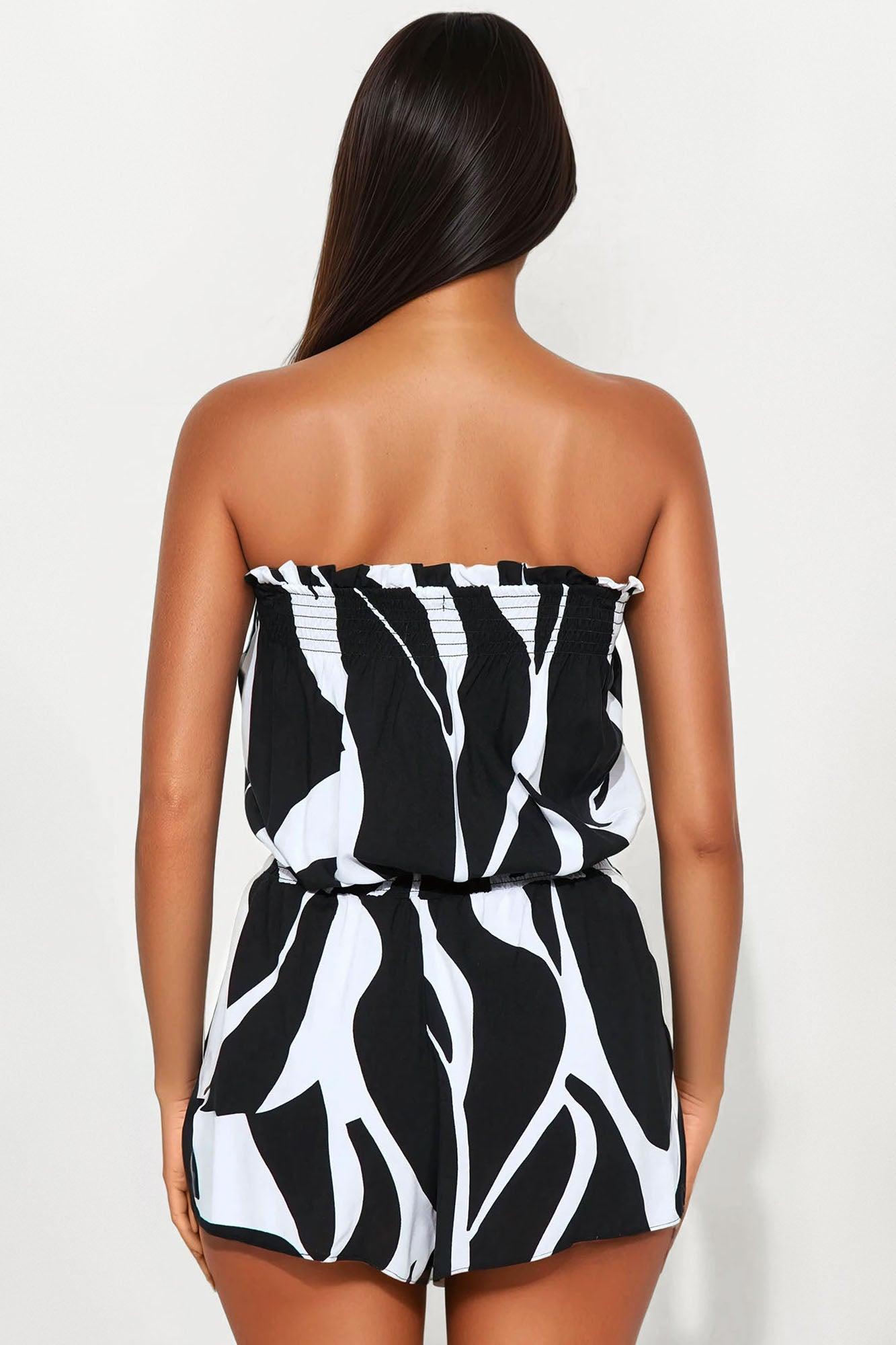Turks And Caicos Romper - Black/White Female Product Image