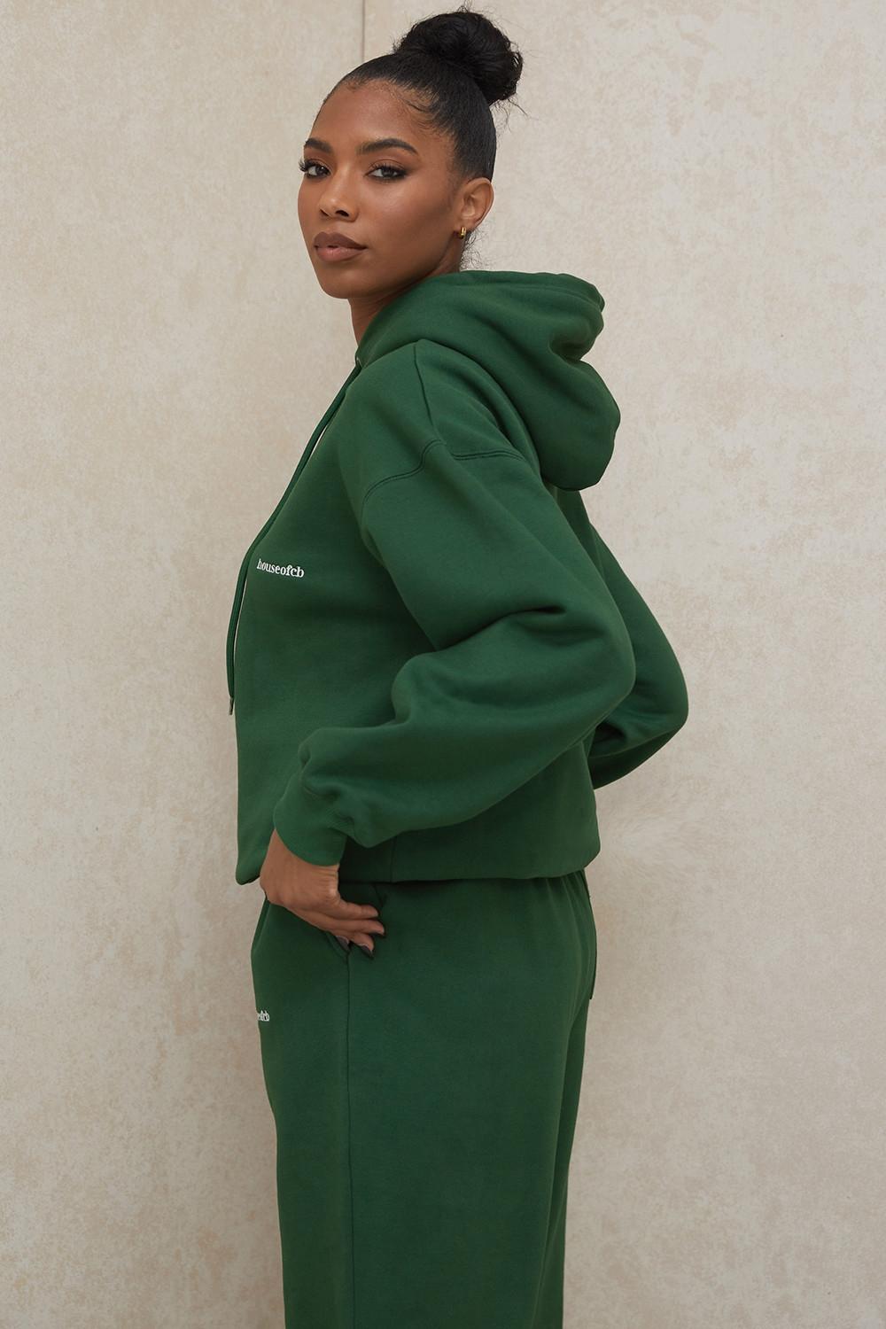 Halo  green cotton fleece-back oversized hoodie Product Image