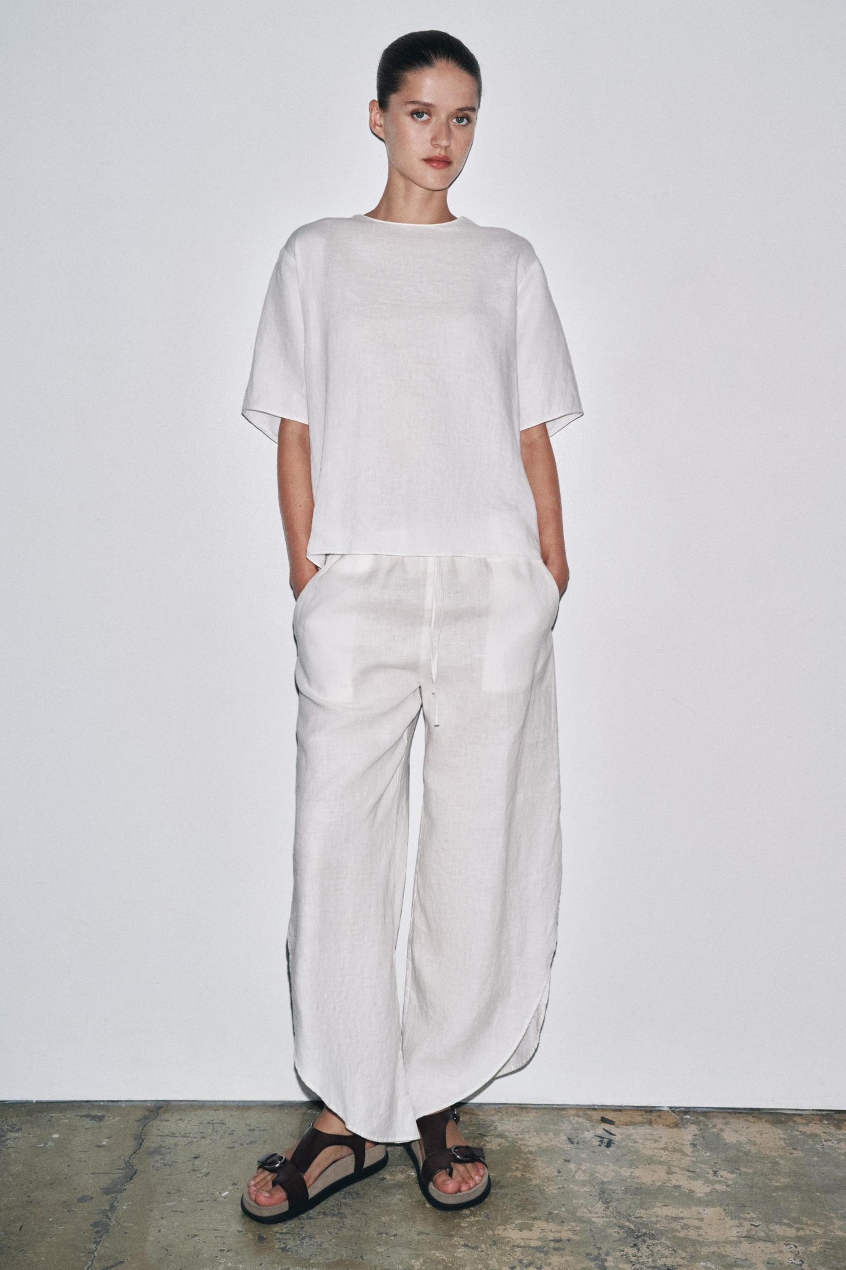 ZW COLLECTION LINEN PANTS WITH VENTS Product Image
