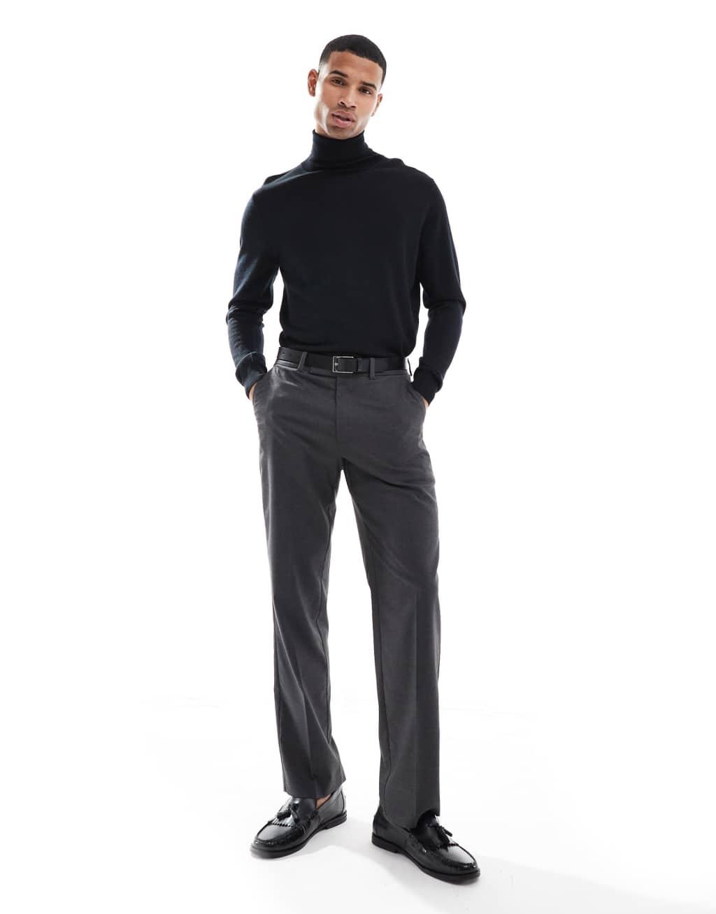 Scalpers roll neck sweater in black   Product Image
