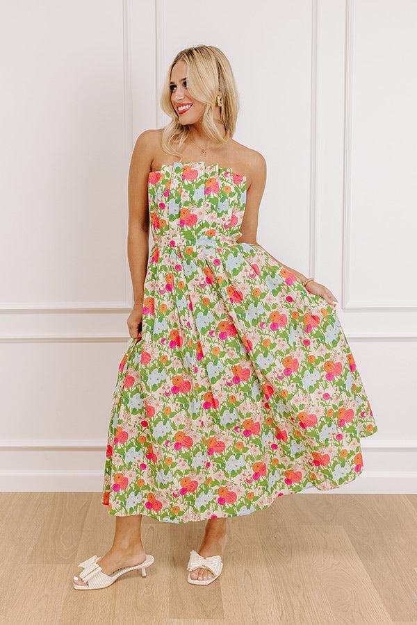 Dreaming Of Dahlias Floral Maxi Dress Product Image