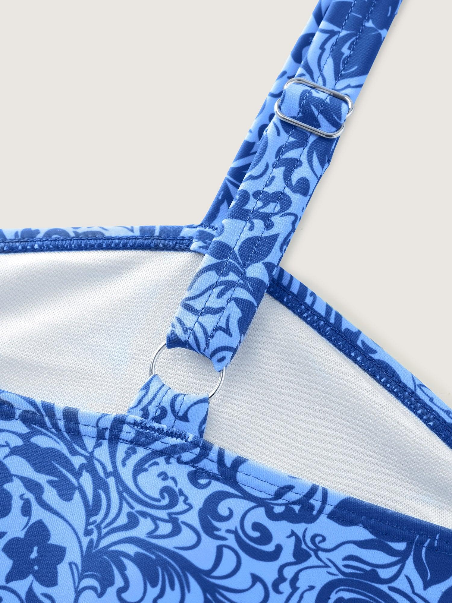 Paisley Print Twist Front Swim Dress Female Product Image