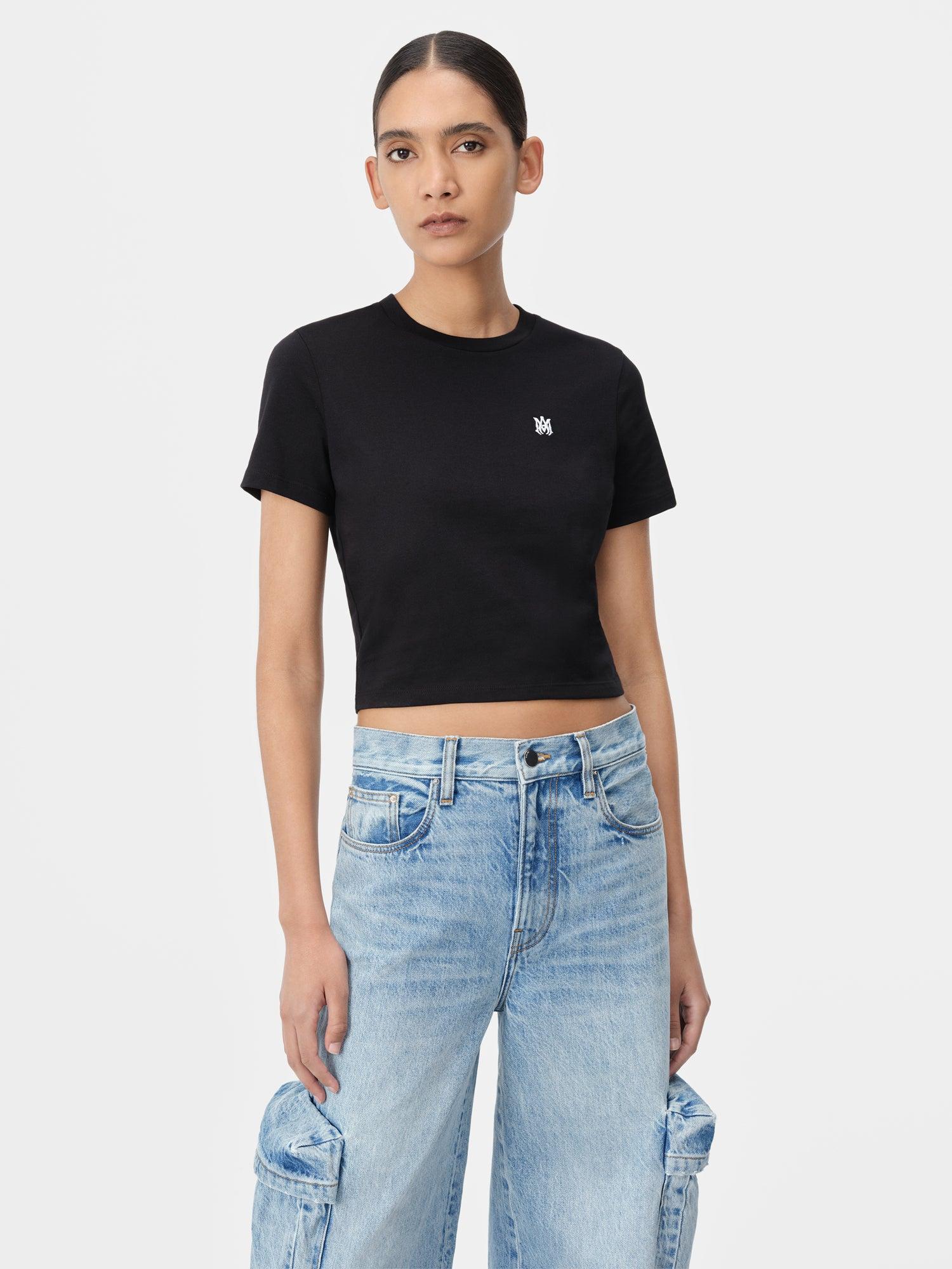 WOMEN - WOMEN'S MA EMBROIDERED BABY TEE - Black Female Product Image
