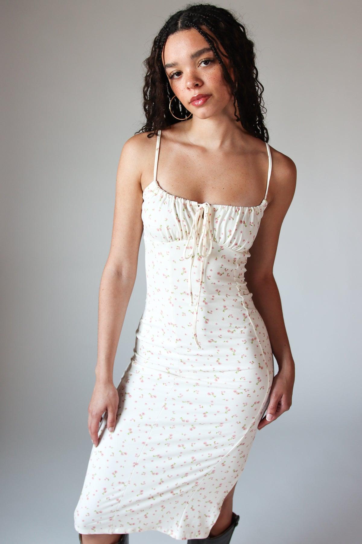 Sleeveless Floral Milkmaid Midi Dress Product Image