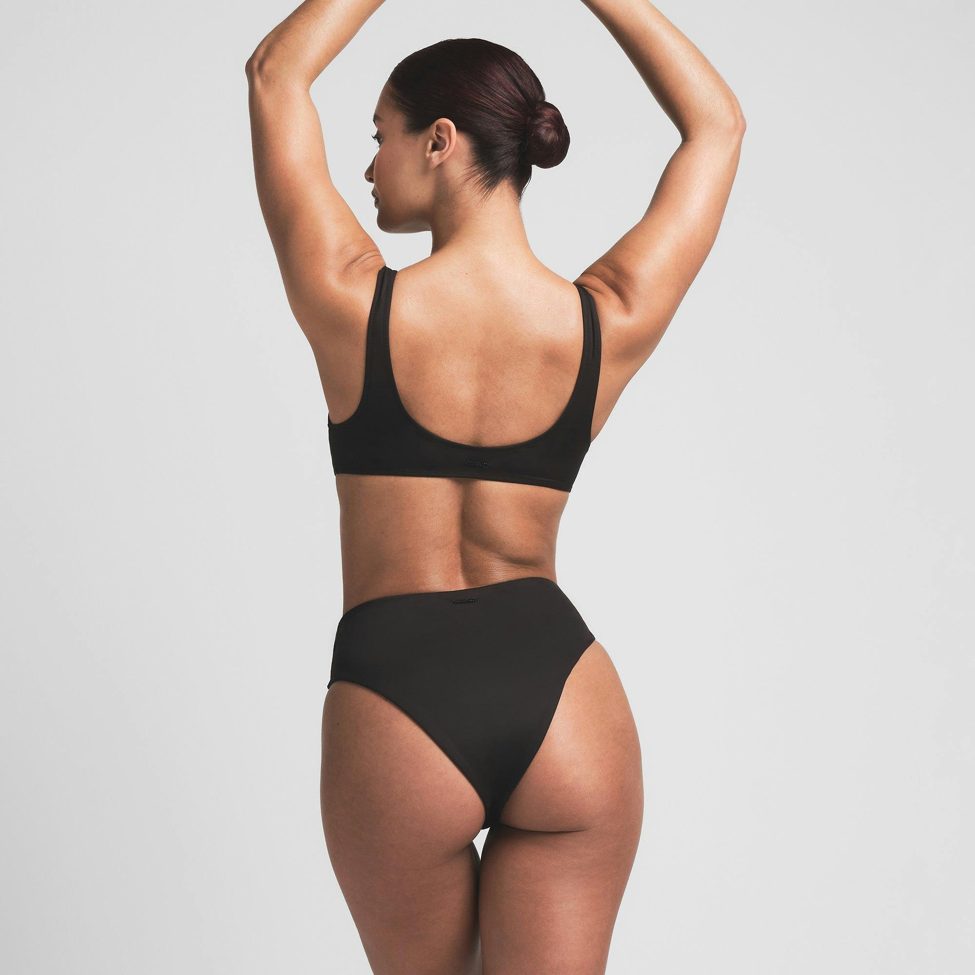 SIGNATURE SWIM HIGH-WAISTED BIKINI BOTTOM | ONYX Product Image