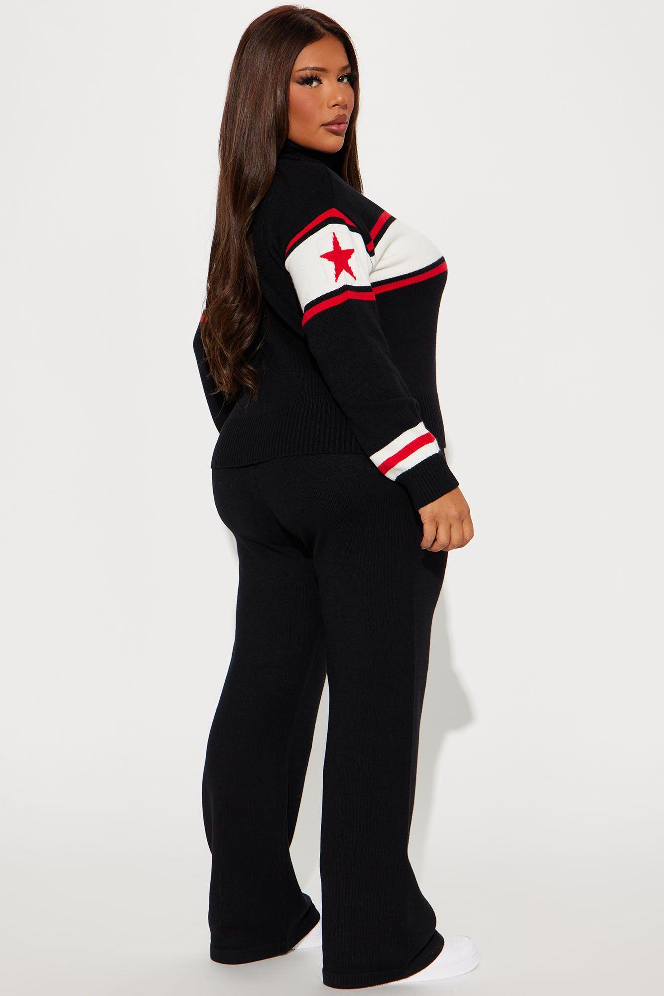 Ski Bunny Sweater Pant Set - Black Product Image