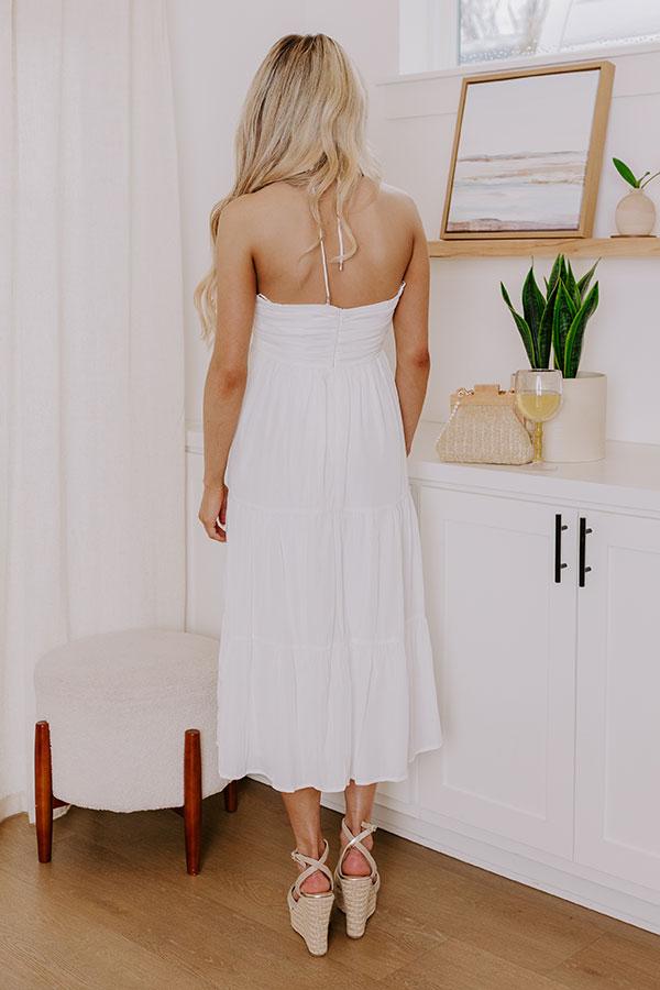 Coastal Views Halter Midi Dress in White Product Image
