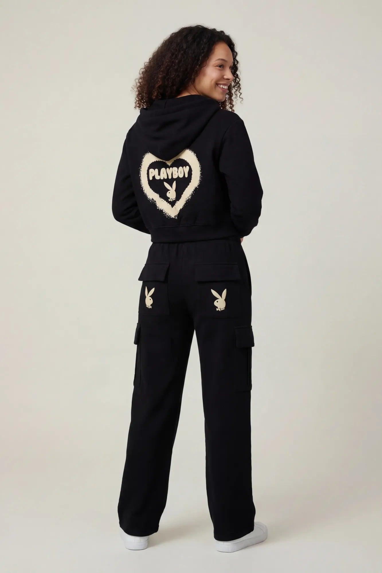 Playboy Fleece Wide Leg Cargo Sweatpant Female Product Image