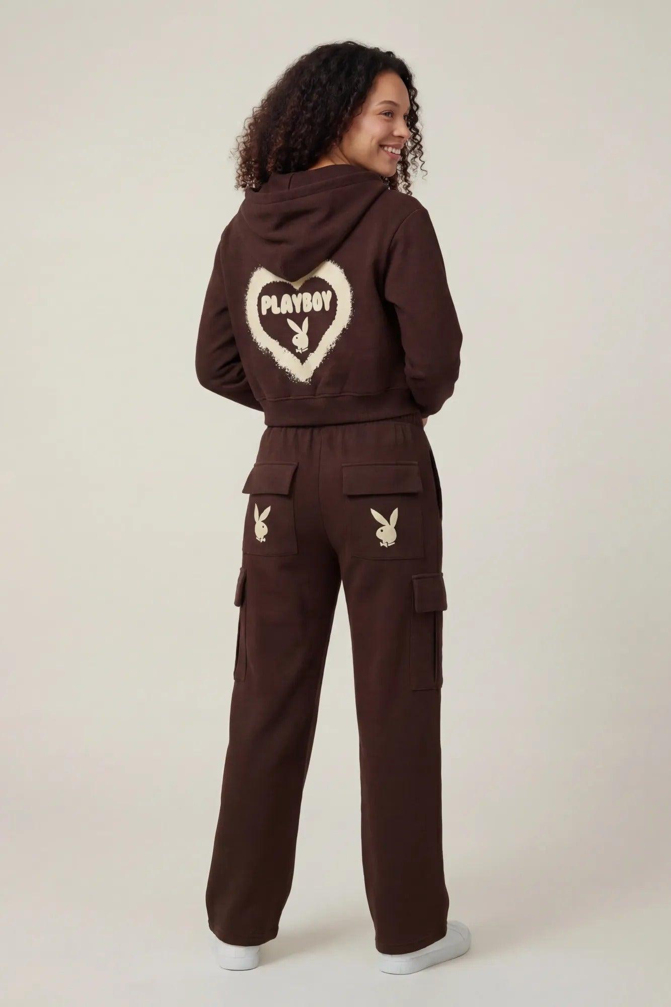 Playboy Fleece Wide Leg Cargo Sweatpant Female Product Image