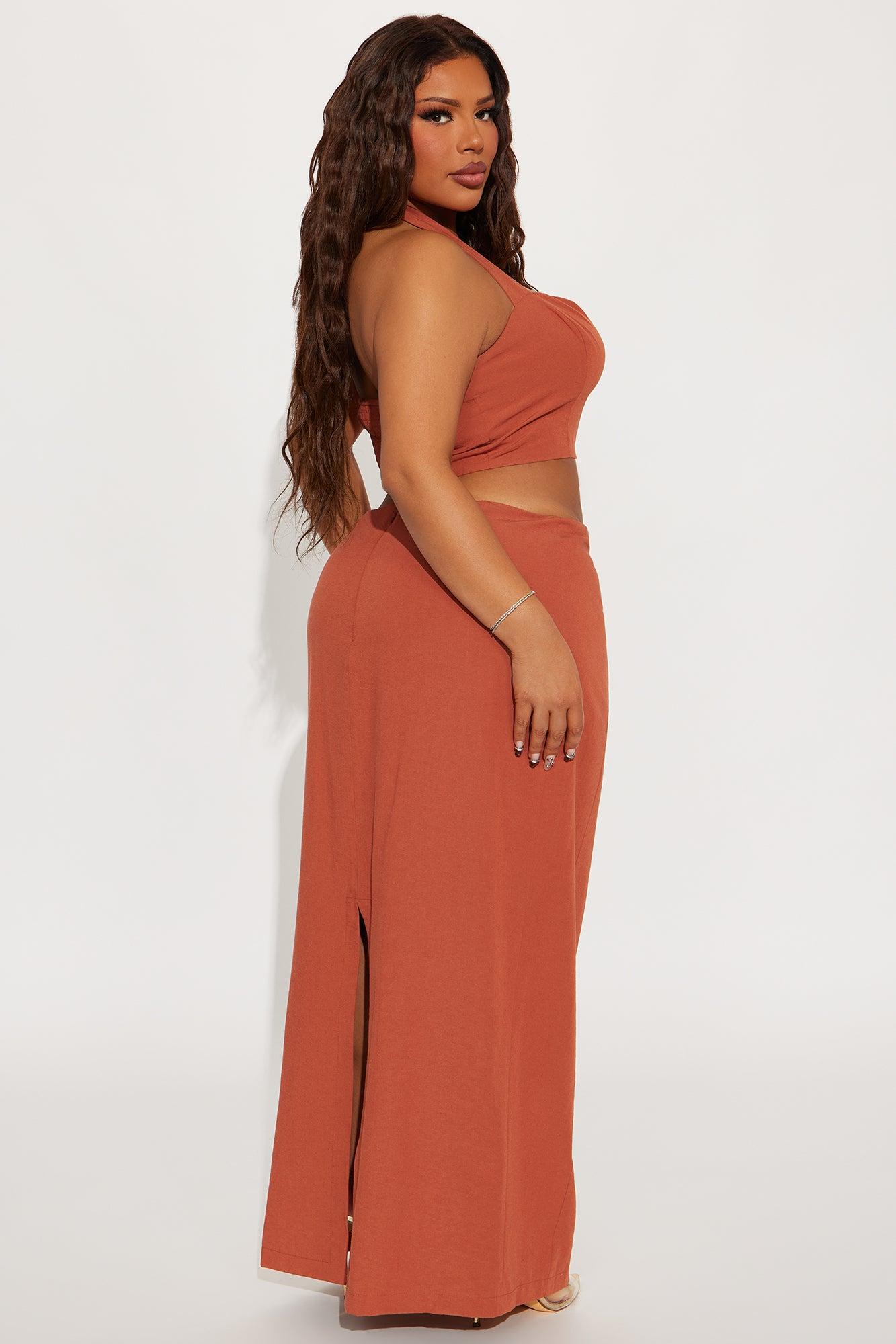 Sweet Life Linen Skirt Set - Rust Product Image