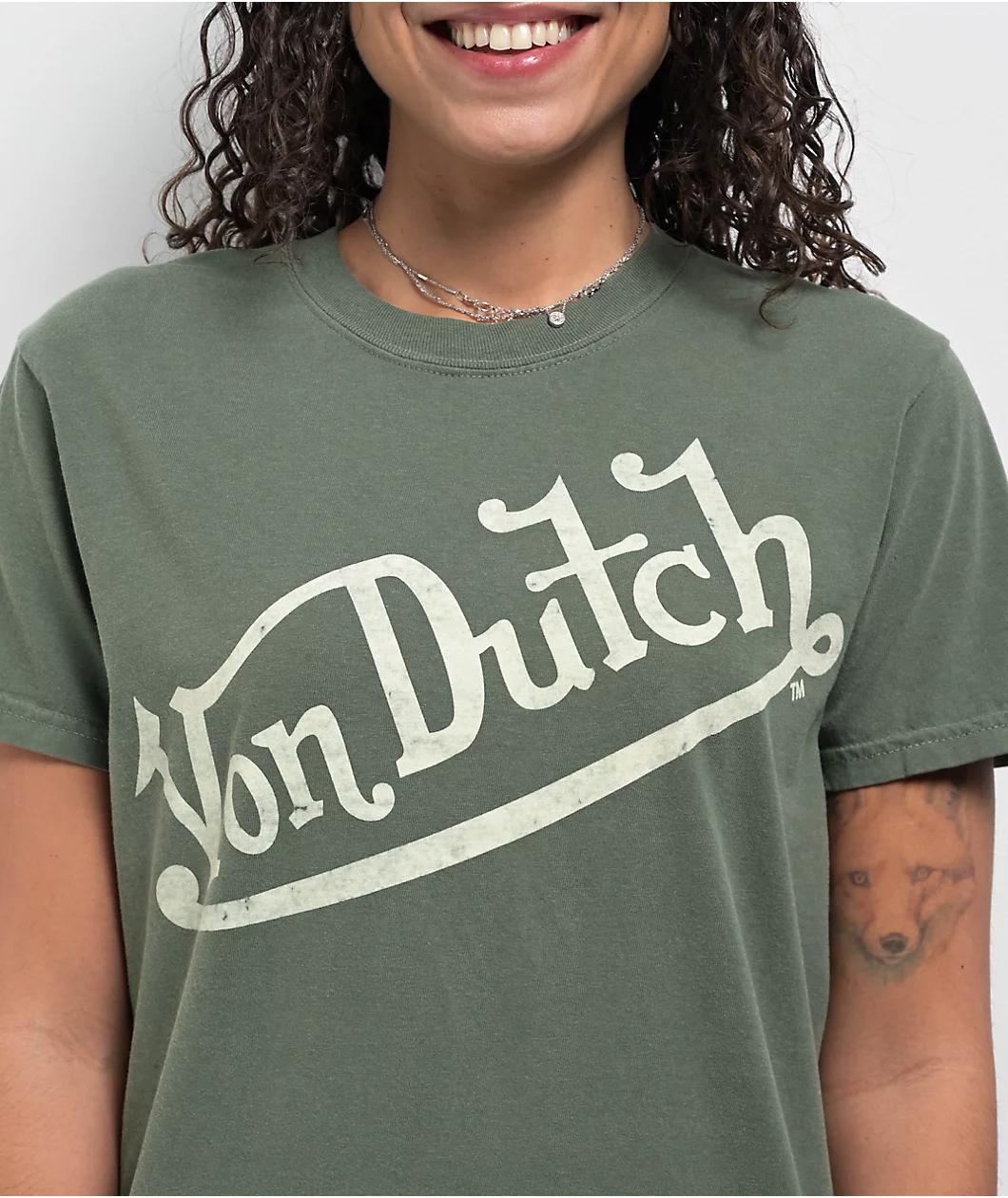 Von Dutch Logo Green T-Shirt Product Image