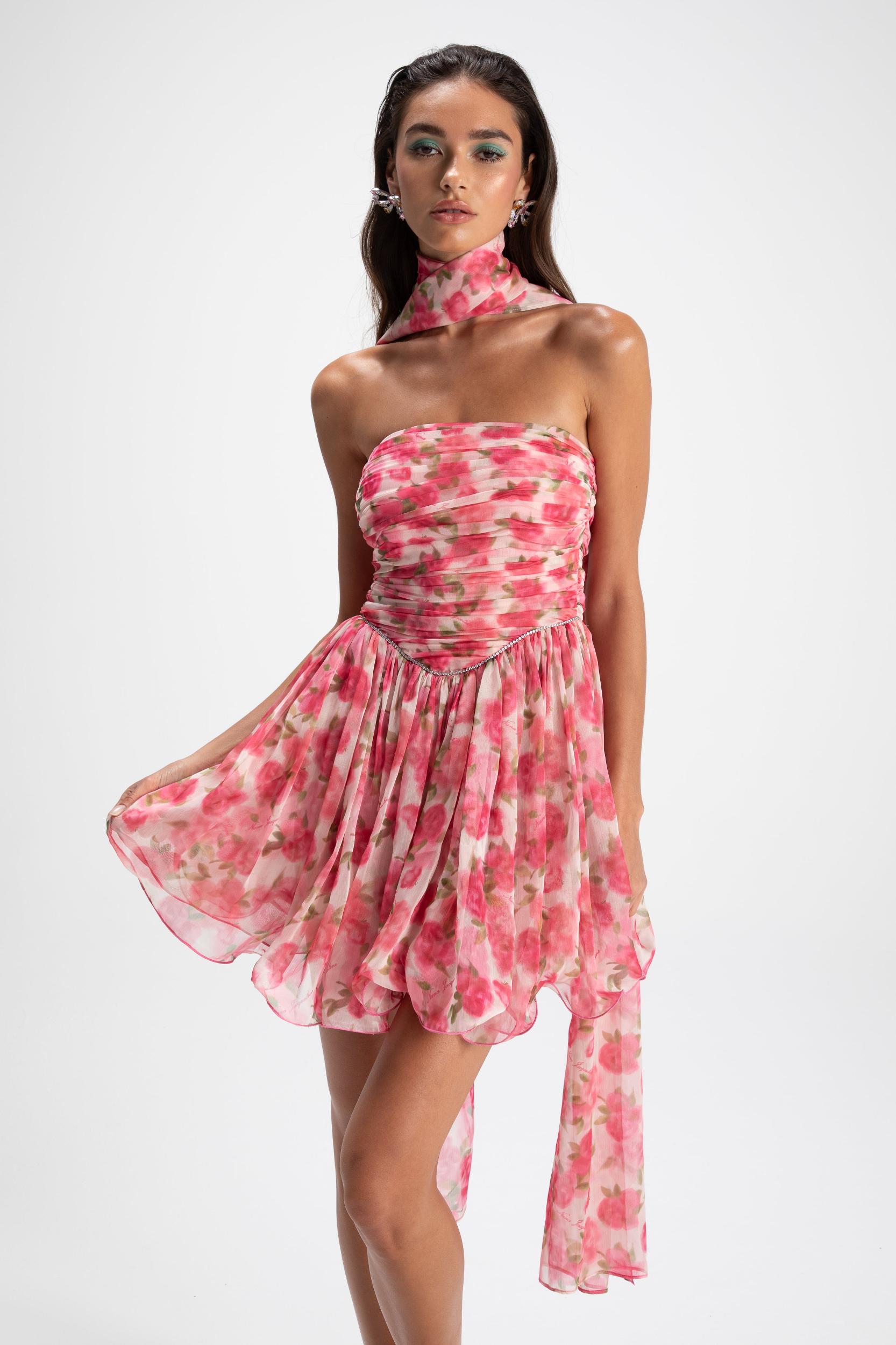 Chloe Dress (Pink Print) (Final Sale) Product Image