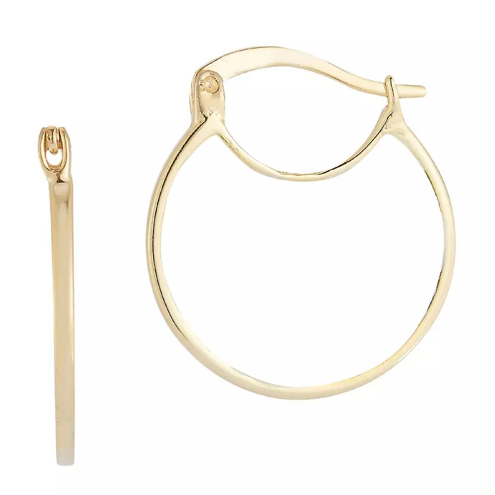 Sunkissed Sterling 14k Gold Over Silver Enamel Hoop Earrings, Women's, Gold Tone White Product Image