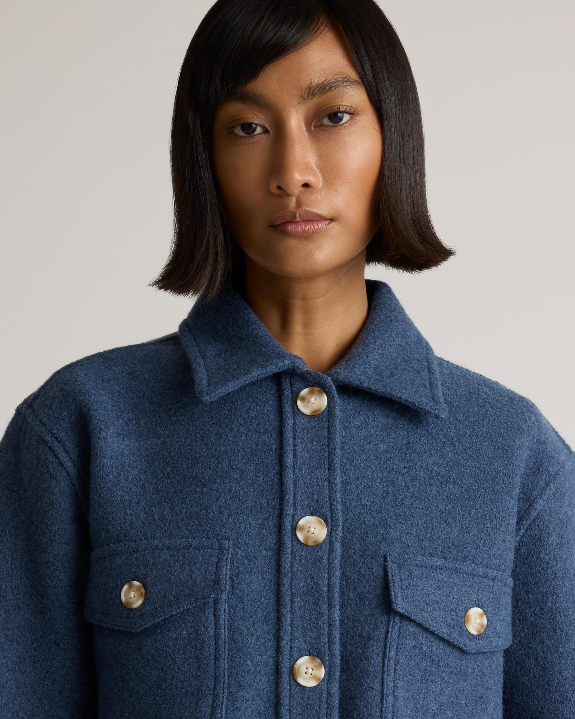 Quince | Women's 100% Merino Wool Cropped Shirt Jacket Product Image
