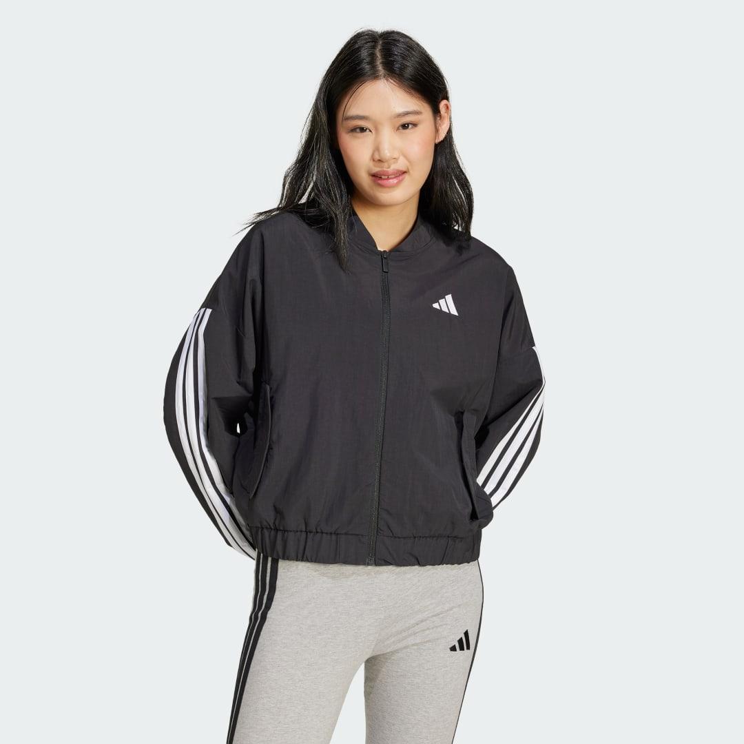 Women's adidas Essentials 3-Stripes Woven Bomber Sportswear Jacket,  Product Image