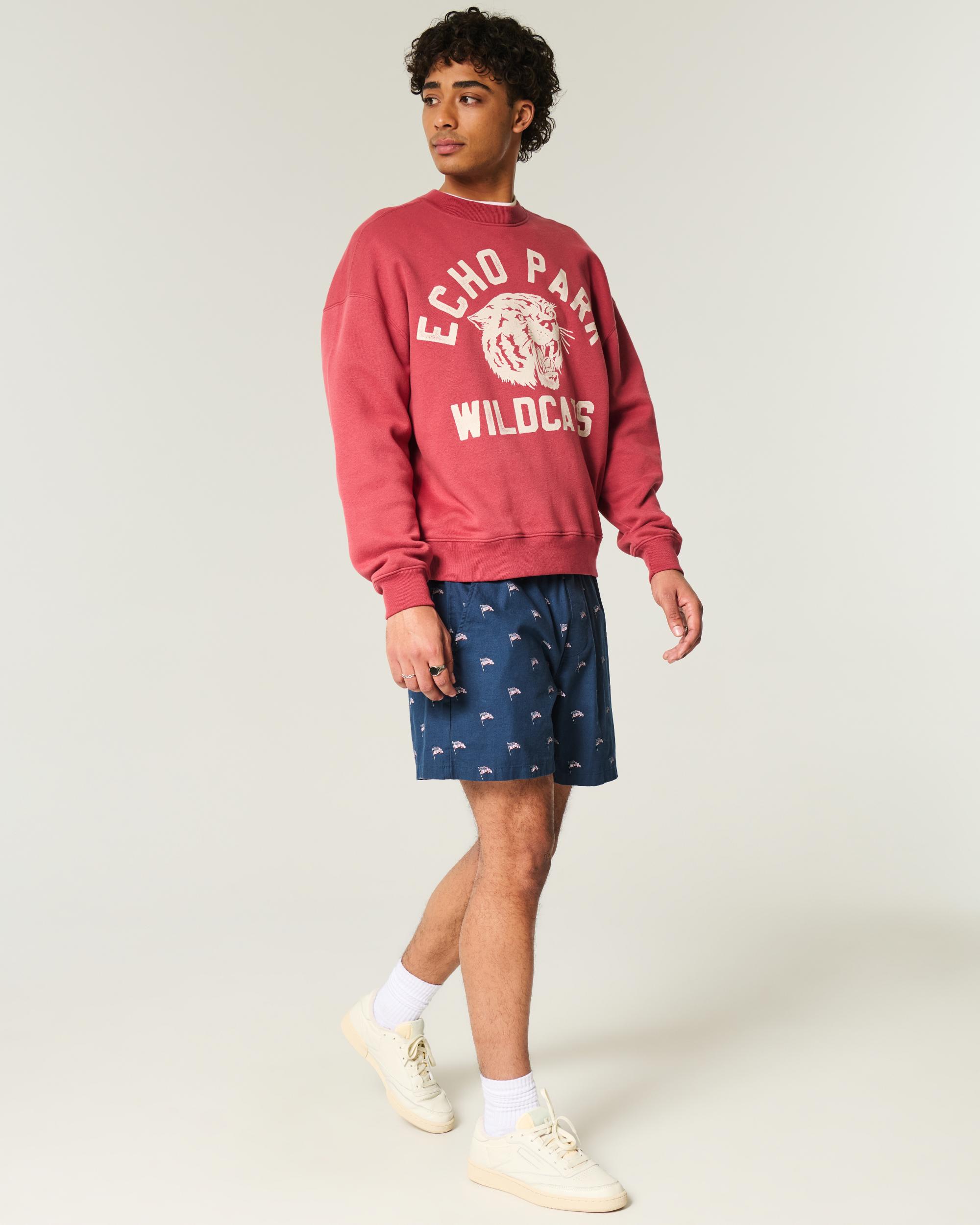 Mid-Thigh Twill Pull-On Shorts Product Image