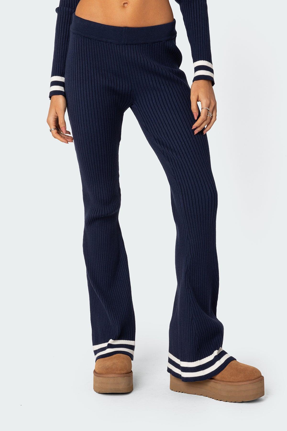 Pluto Ribbed Flared Pants Product Image