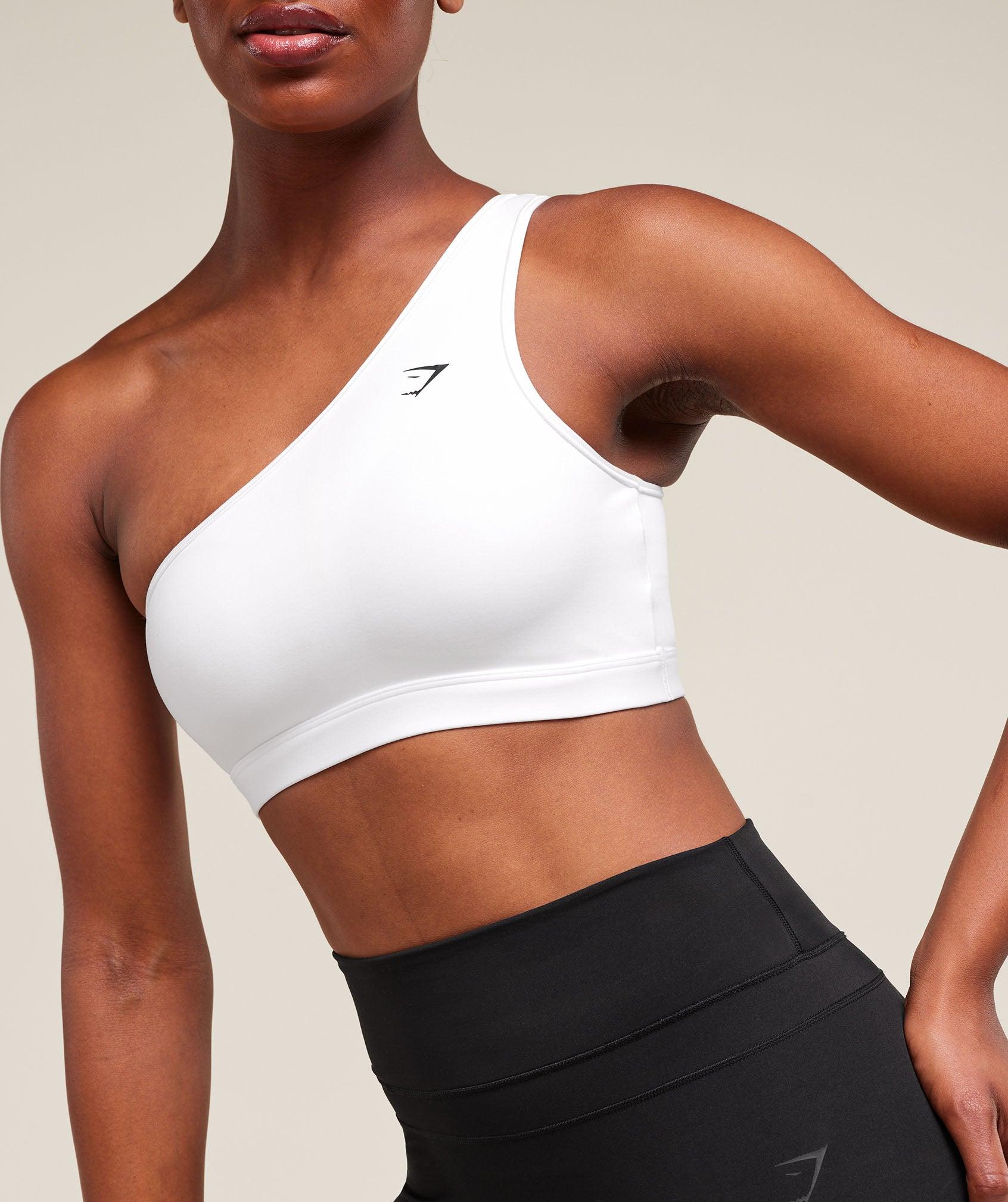 Gymshark Asymmetric Sports Bra - White Female Product Image